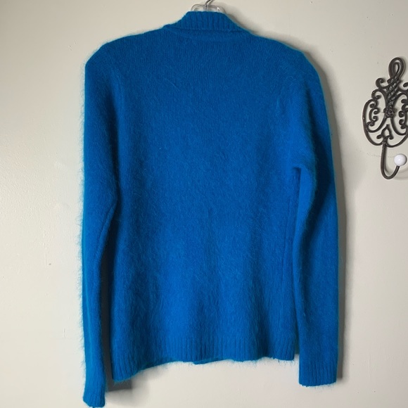 Angora Wool Big Button Short Cardigan Sz M - Picture 4 of 6